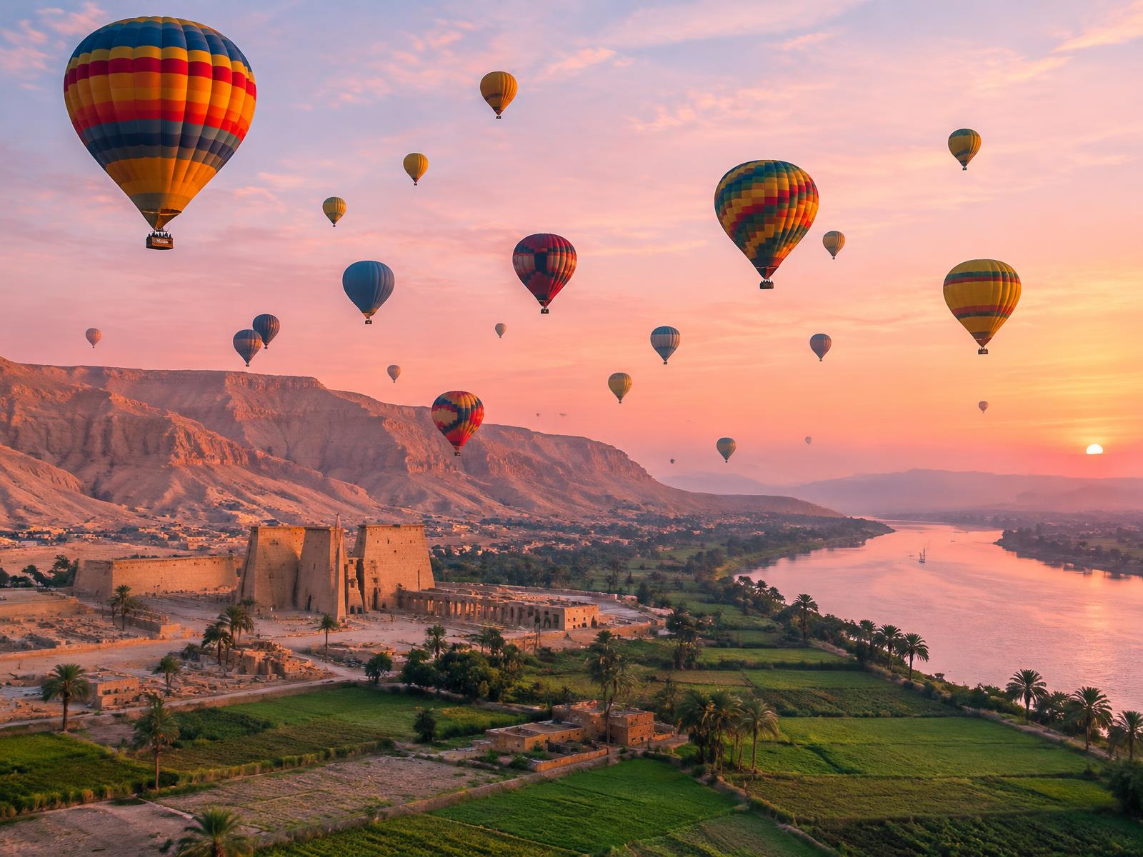 Dawn Balloon over Thebes in Luxor